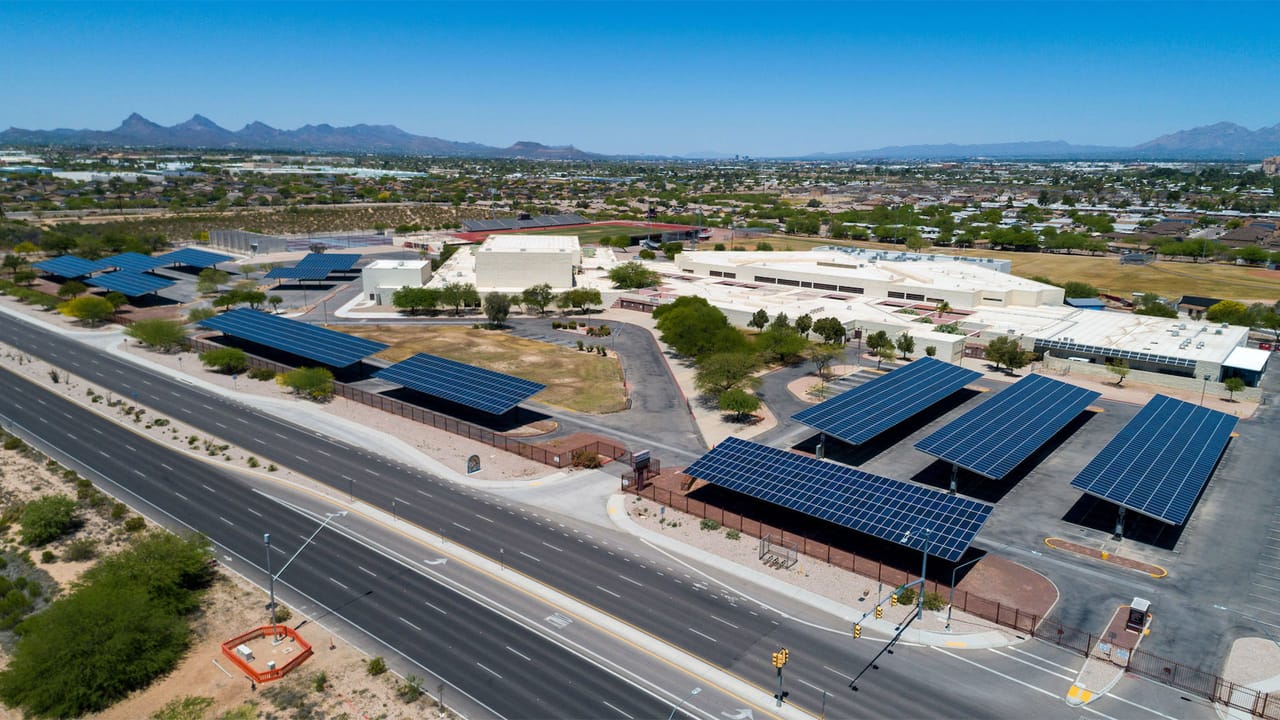 Desert View High School solar installation in Tucson